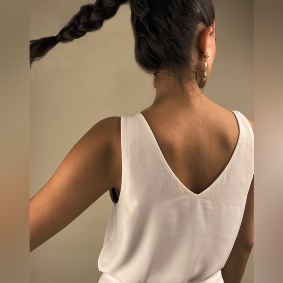 ZARA | White Camisole V-Neck Flowy Top | US Small - Picture 3 of 15